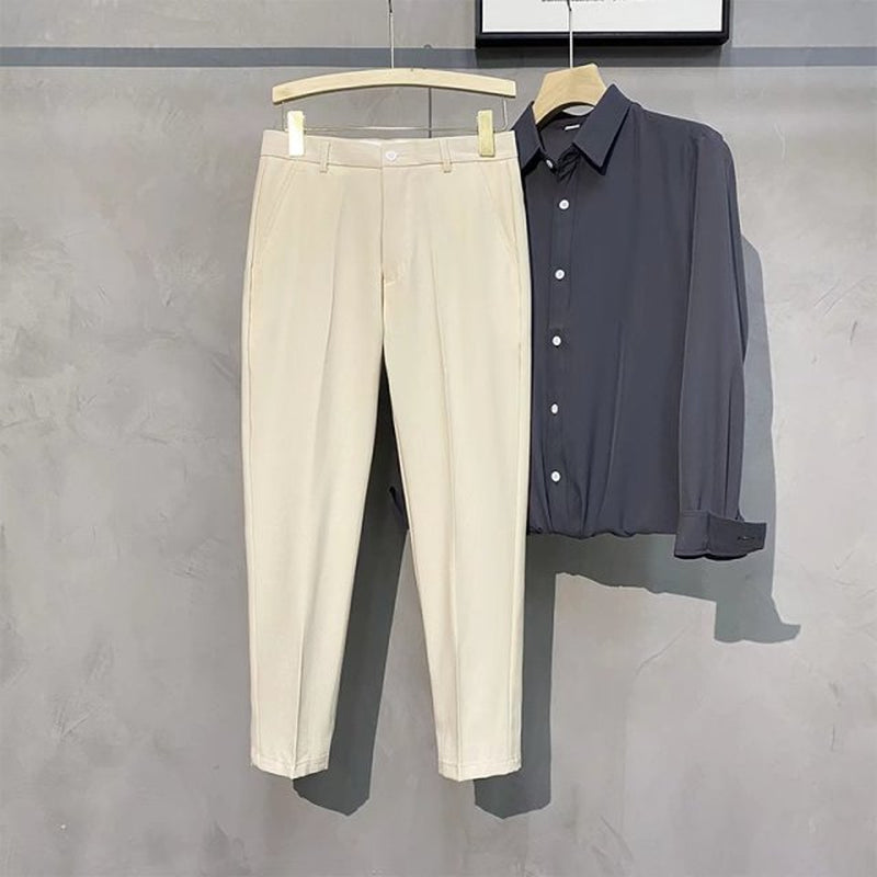 Summer New Men'S Trousers, Casual Pants, Thin and Breathable Korean Version of Slim Nine-Point Pants Casual Classic Men'S Brand