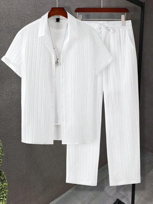 Sinai Aura Hypemode Men's Button-Up Shirt & Drawstring Pants Set