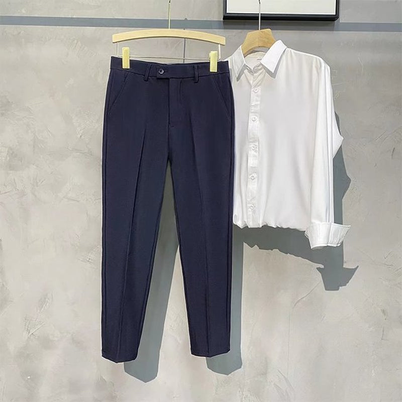 Summer New Men'S Trousers, Casual Pants, Thin and Breathable Korean Version of Slim Nine-Point Pants Casual Classic Men'S Brand