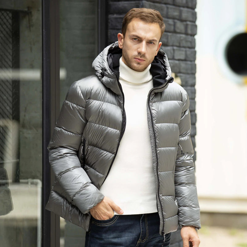 2021 Men down Jacket Winter down Coat Brand Thick Warm Winter Jacket Men 90% White Goose down Shiny down Jacket Men Wear