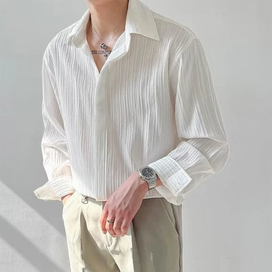 Men's Vintage Long Sleeve Button-Down Shirt
