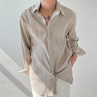 Men's Vintage Long Sleeve Button-Down Shirt