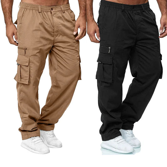 Men's Cargo Jogger Sweatpants - Casual, Multi-Pocket, Military Tactical Baggy Trousers