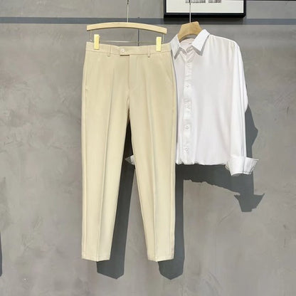 Summer New Men'S Trousers, Casual Pants, Thin and Breathable Korean Version of Slim Nine-Point Pants Casual Classic Men'S Brand