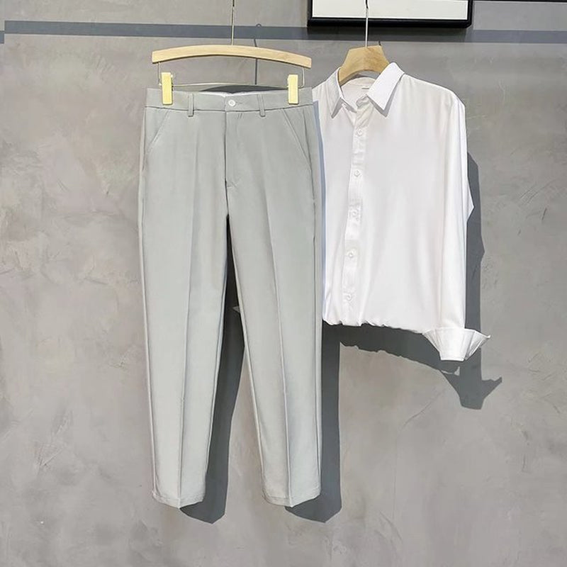 Summer New Men'S Trousers, Casual Pants, Thin and Breathable Korean Version of Slim Nine-Point Pants Casual Classic Men'S Brand